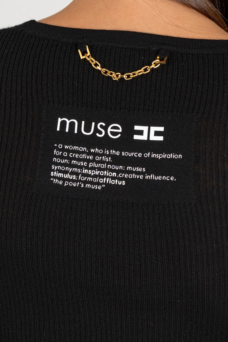 Maglia Lettering Muse Nero