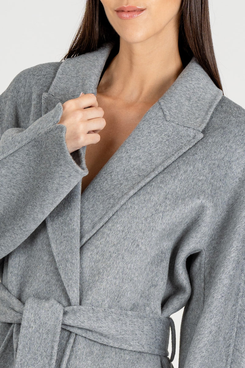 Cappotto con Cintura Grigio