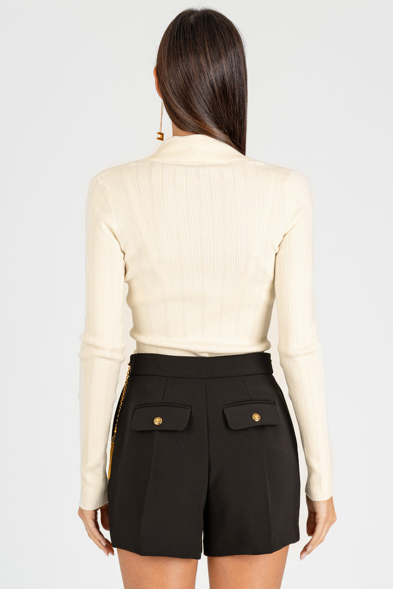 Maglia con Dettaglio Ajour Milk