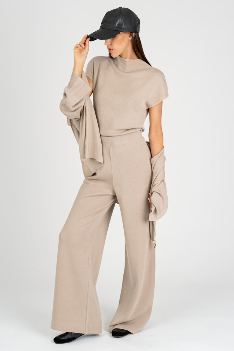 Pantalone In Maglia Guscio D'uovo