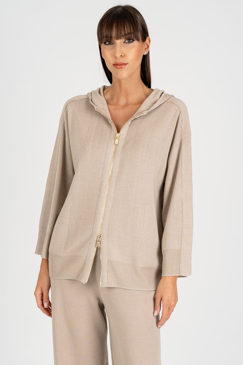 Cardigan con Cappuccio Guscio D'uovo