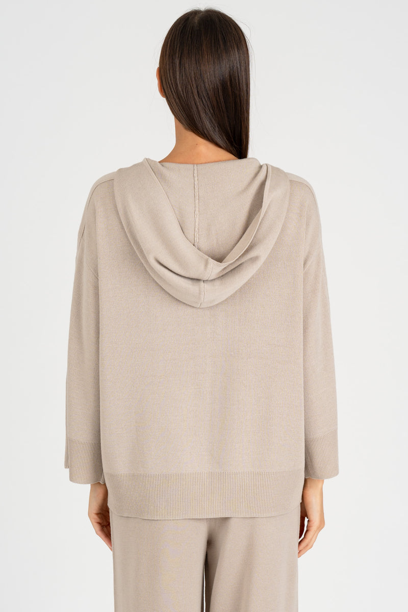 Cardigan con Cappuccio Guscio D'uovo
