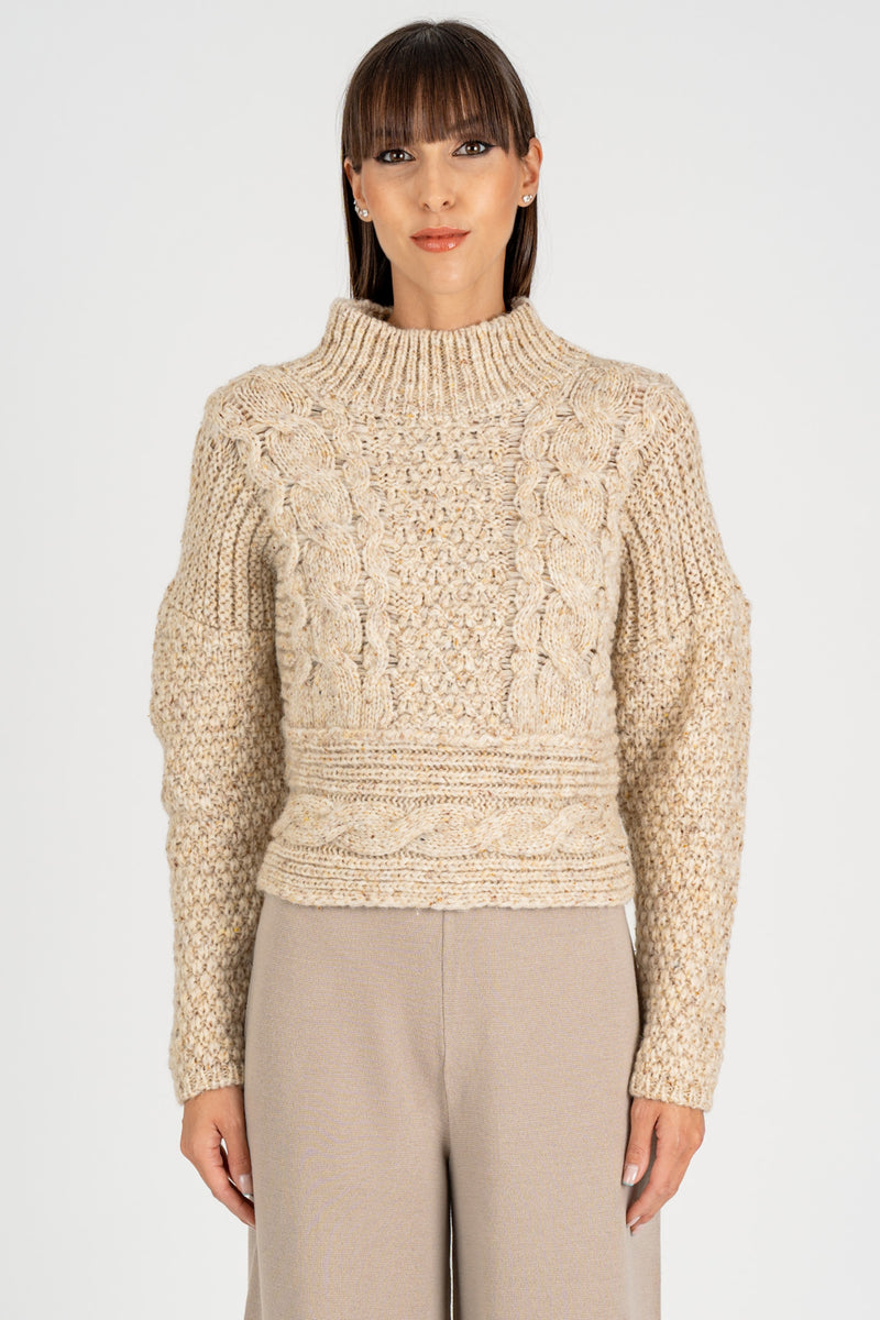 Maglione Lavorazione Mix Crema