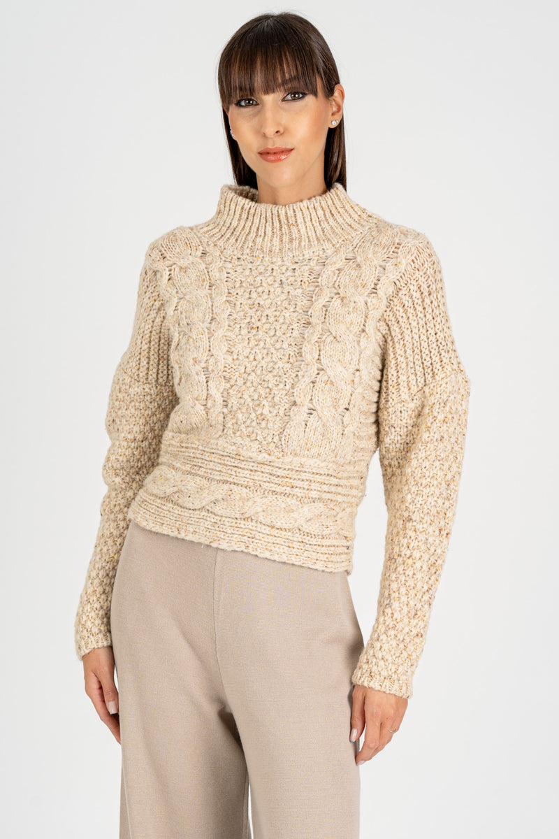 Maglione Lavorazione Mix Crema