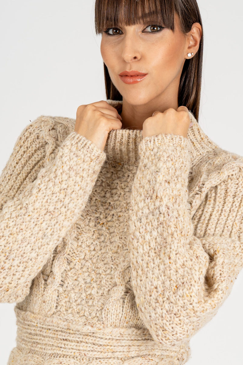 Maglione Lavorazione Mix Crema