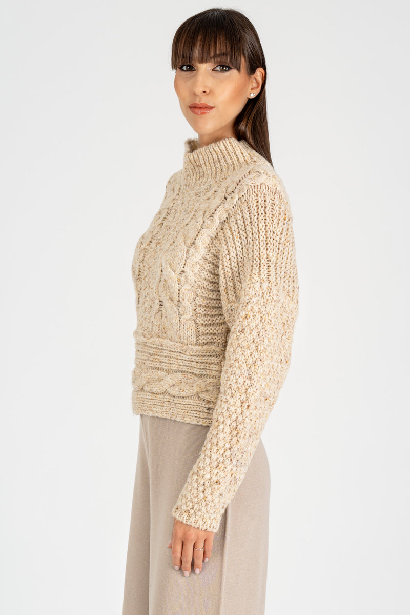 Maglione Lavorazione Mix Crema