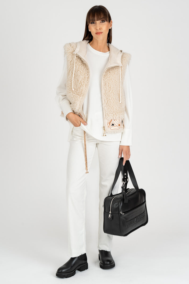 Gilet Mongolia Reversibile Gesso