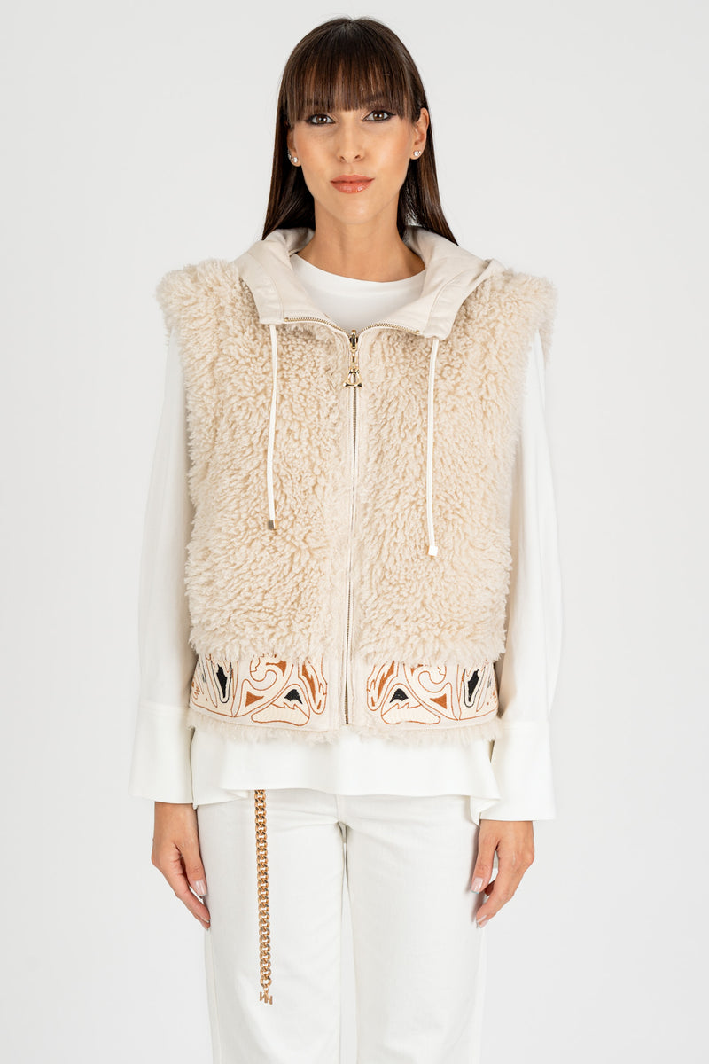 Gilet Mongolia Reversibile Gesso