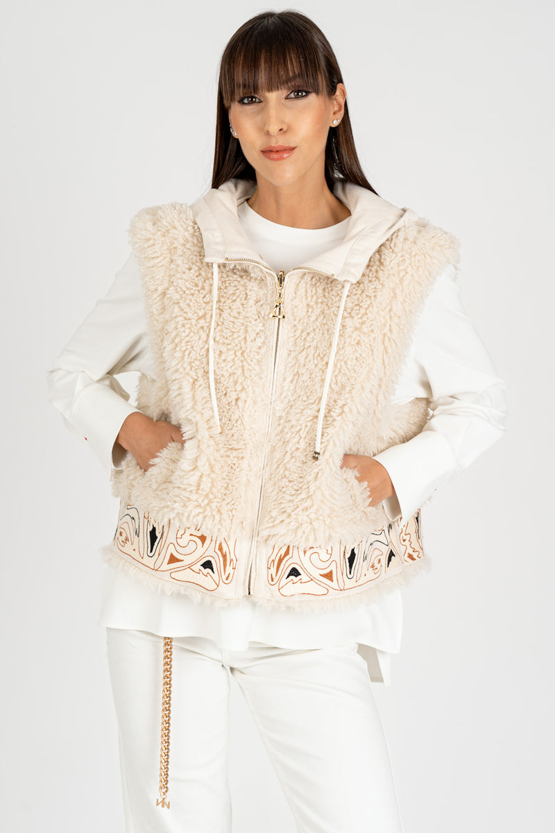 Gilet Mongolia Reversibile Gesso