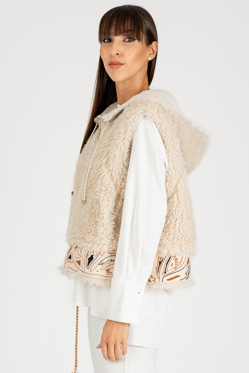 Gilet Mongolia Reversibile Gesso