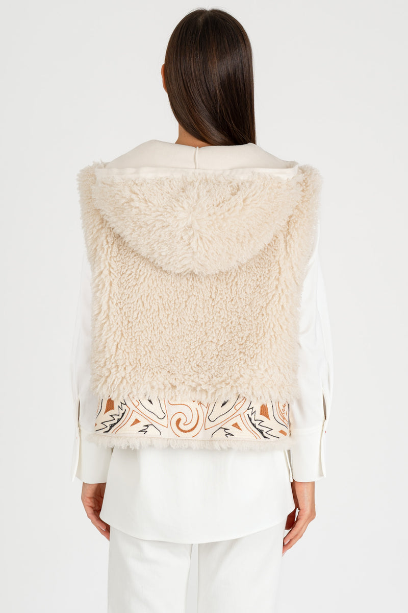 Gilet Mongolia Reversibile Gesso