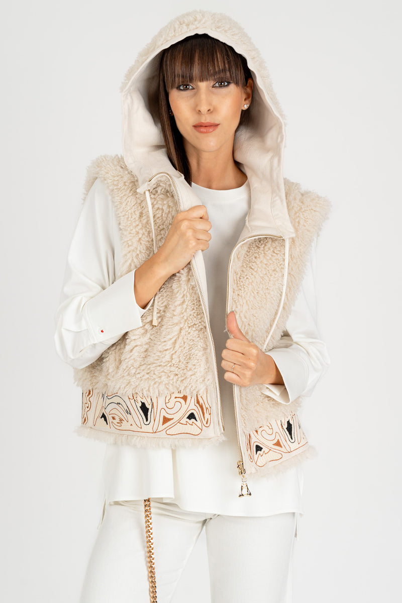 Gilet Mongolia Reversibile Gesso