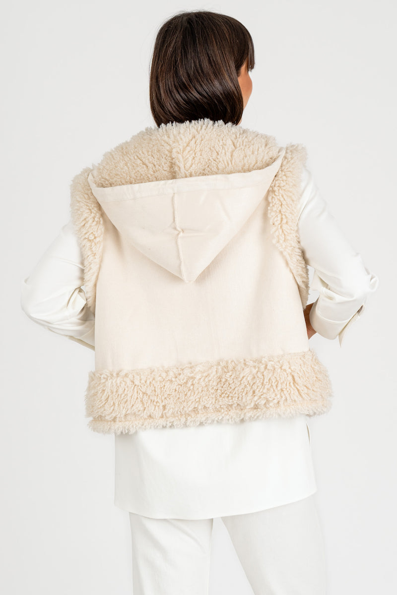 Gilet Mongolia Reversibile Gesso