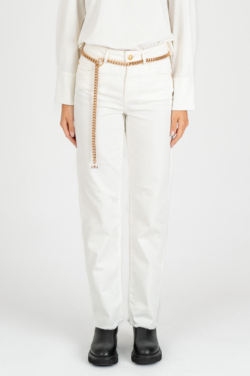 Pantalone con Cintura Avorio