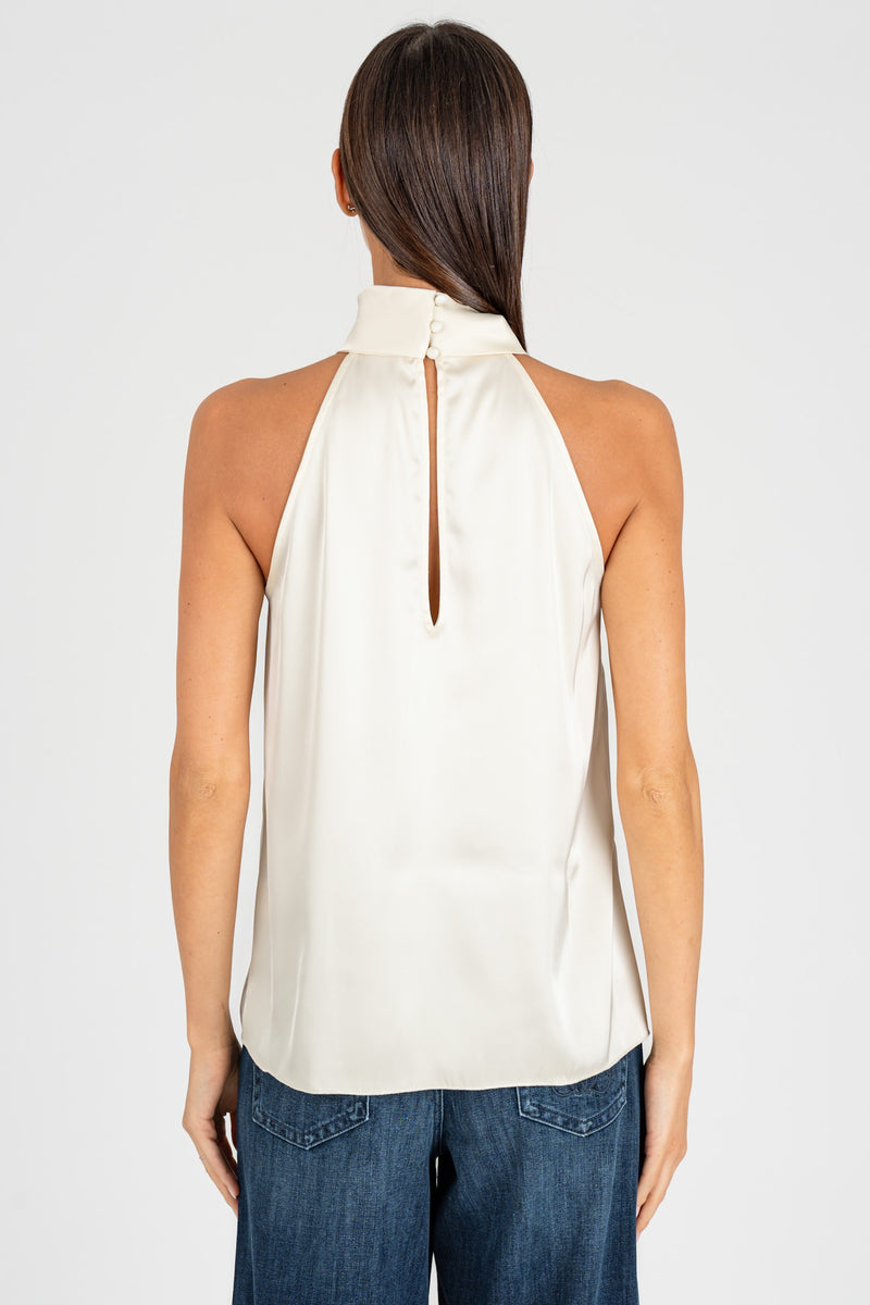 Top Raso-Poly Avorio