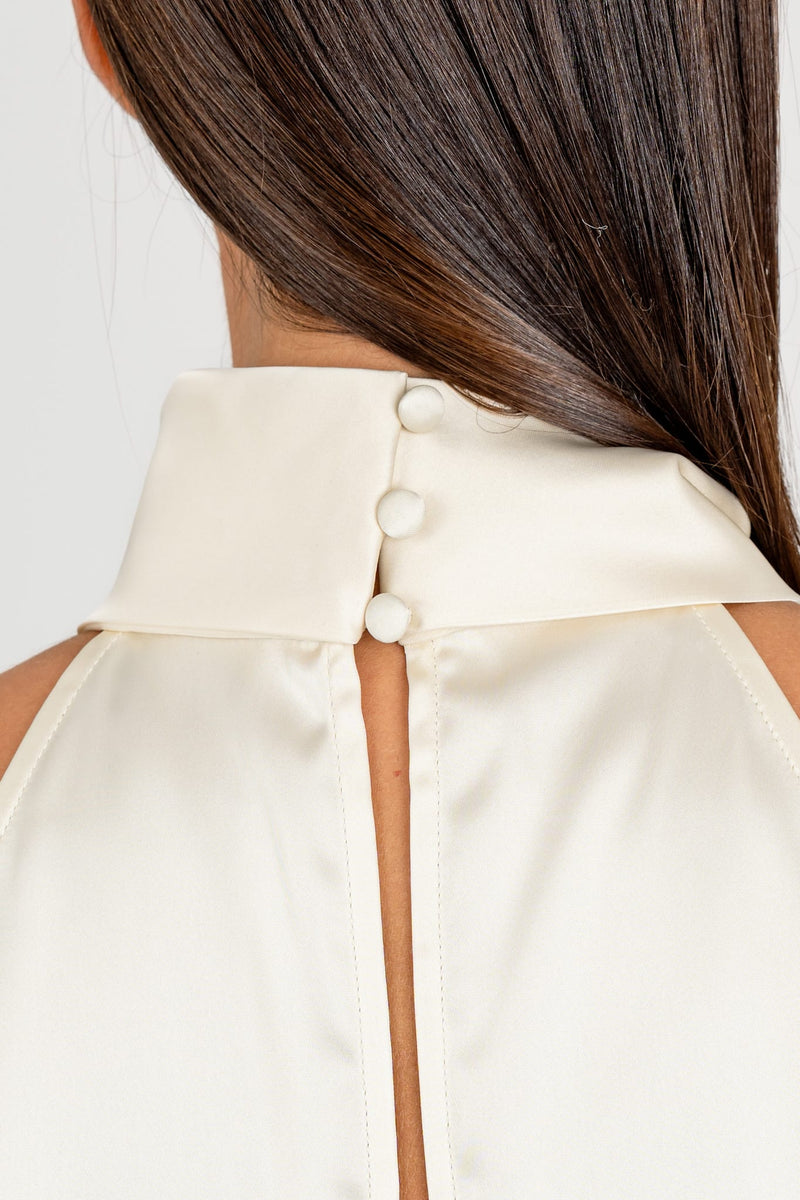 Top Raso-Poly Avorio