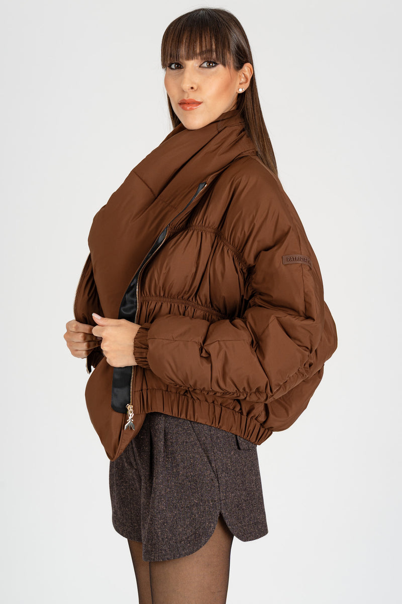 Piumino con Sciarpa Staccabile Earth Brown