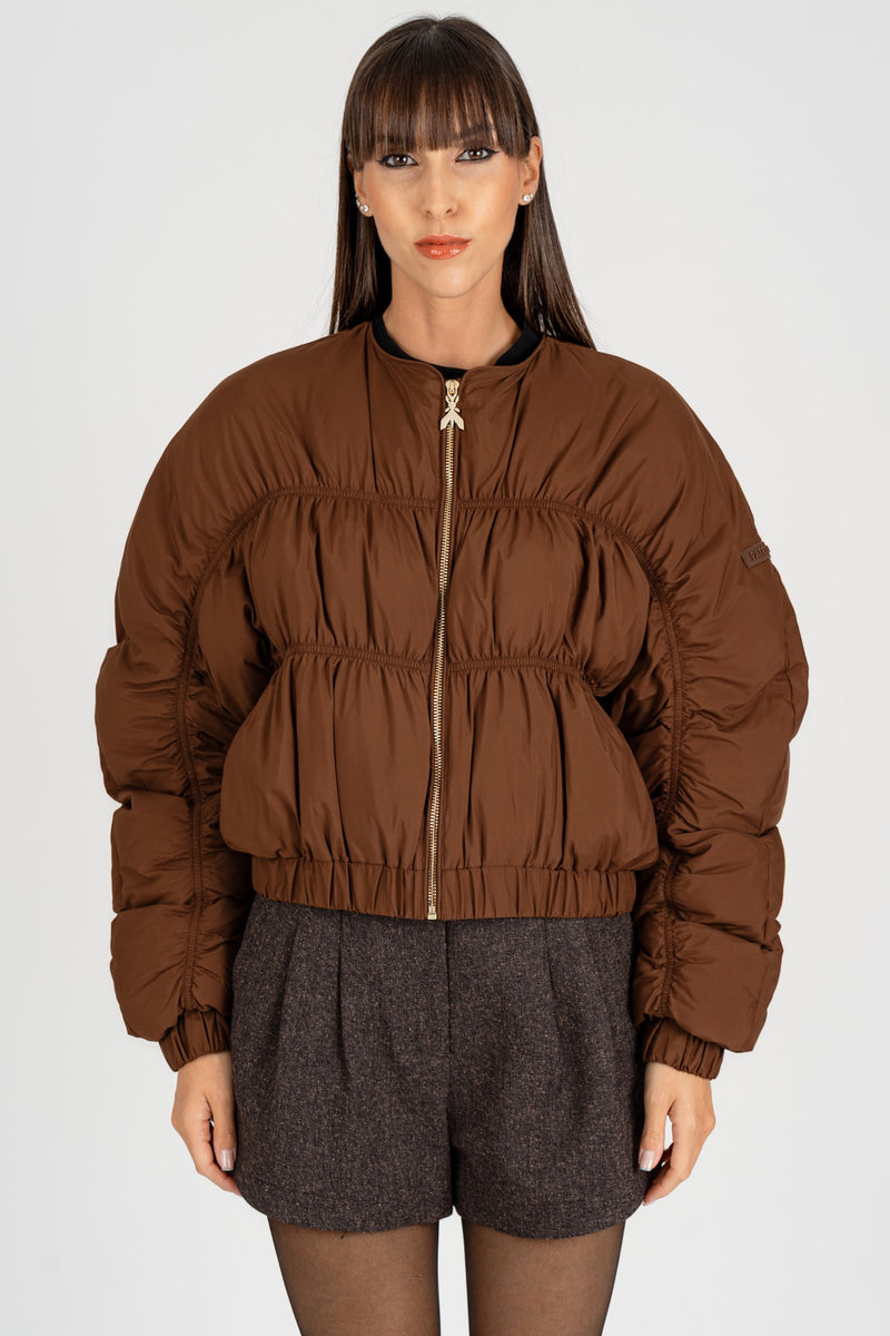 Piumino con Sciarpa Staccabile Earth Brown
