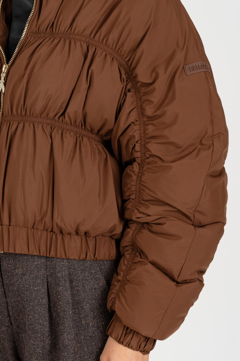 Piumino con Sciarpa Staccabile Earth Brown