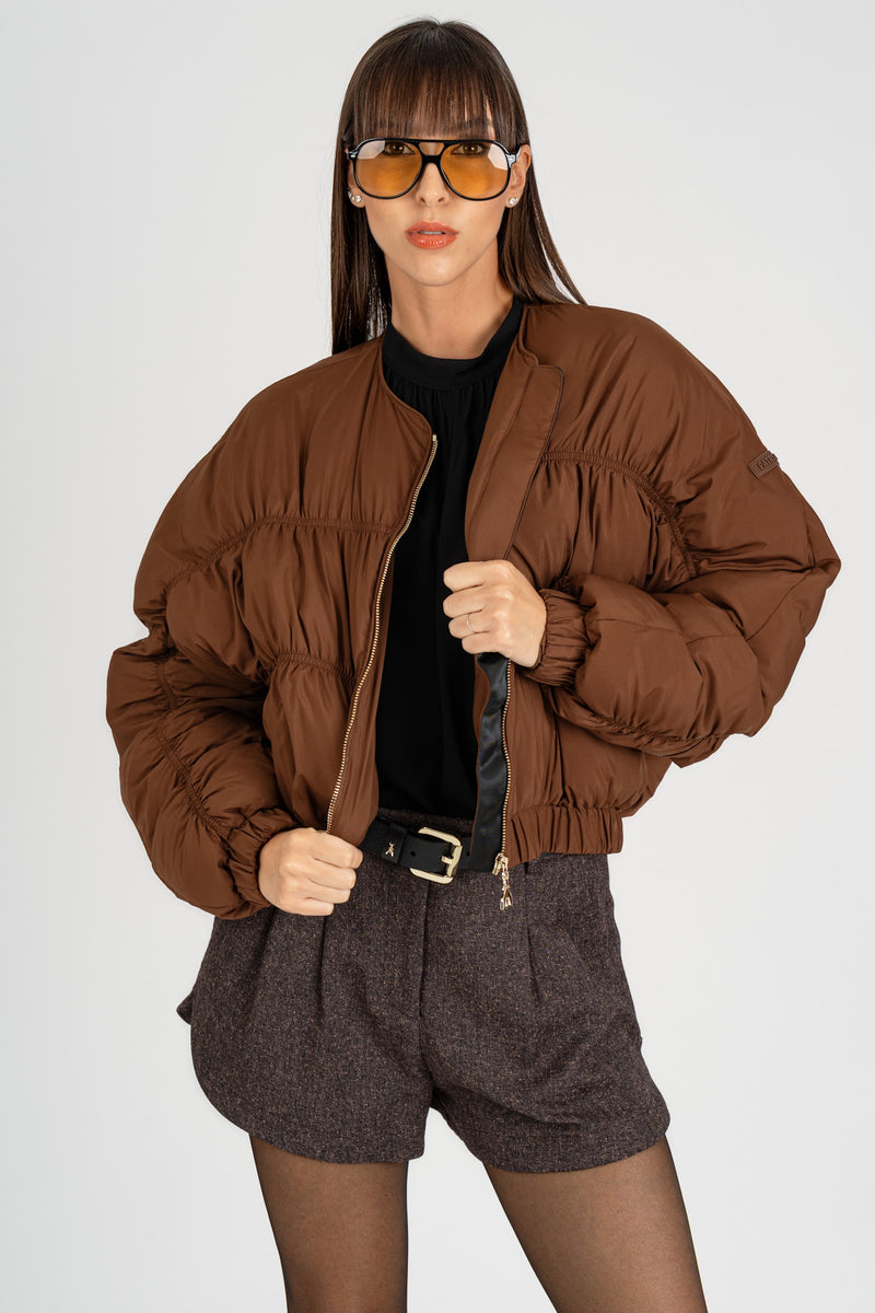 Piumino con Sciarpa Staccabile Earth Brown