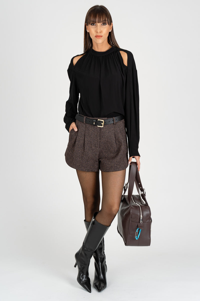 Short in Tweed Warm Beige Chin