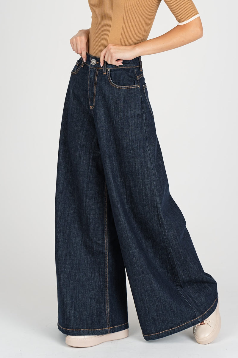 Jeans Palazzo Flair Blue Denim