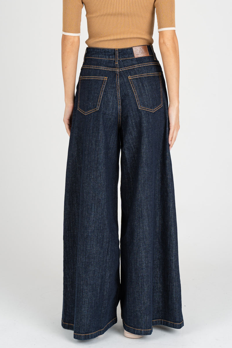 Jeans Palazzo Flair Blue Denim