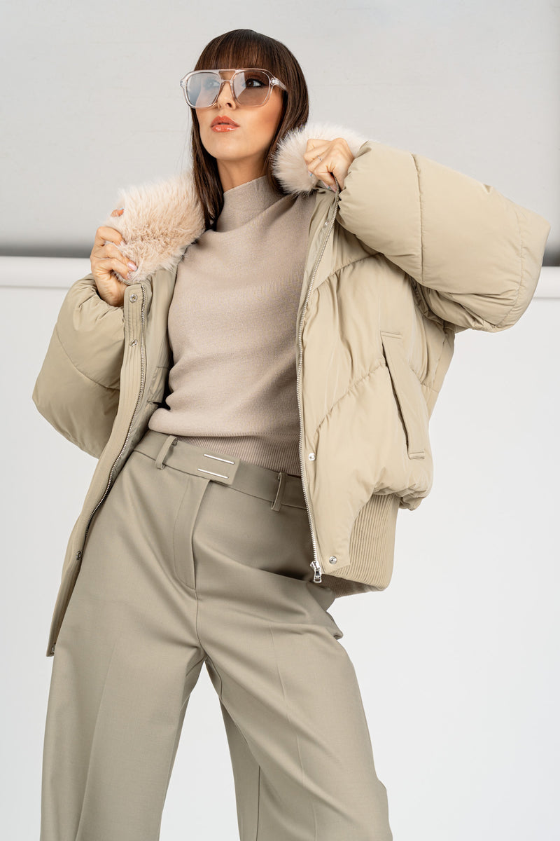 Giubbotto Bomber Winter Greige