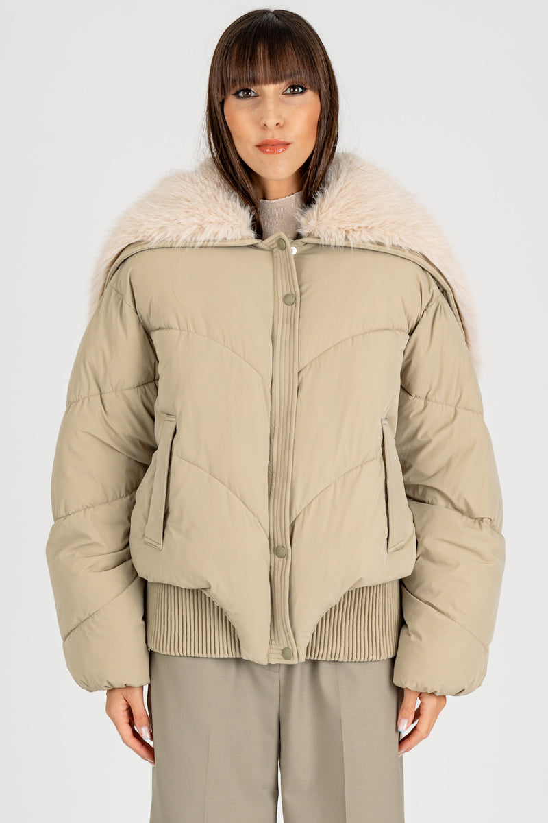 Giubbotto Bomber Winter Greige