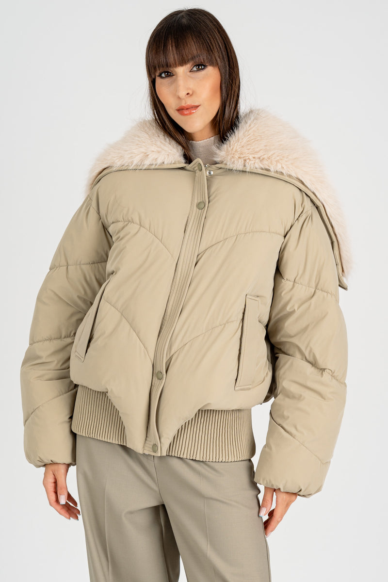 Giubbotto Bomber Winter Greige