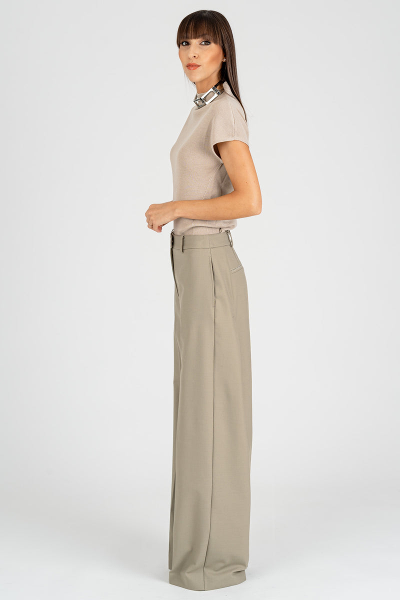 Pantalone Palazzo Essential Winter Greige