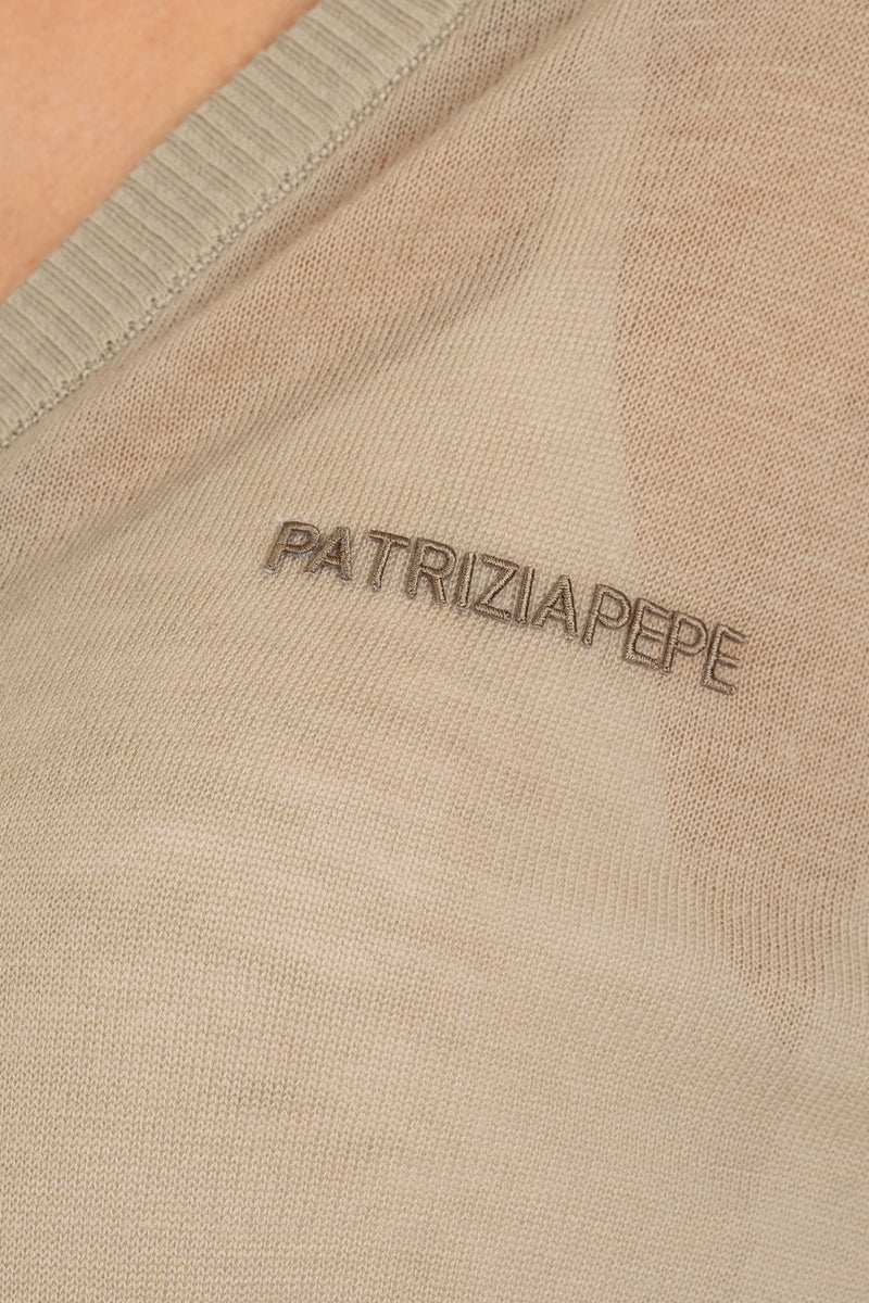 Cardigan con Coulisse Stone Beige