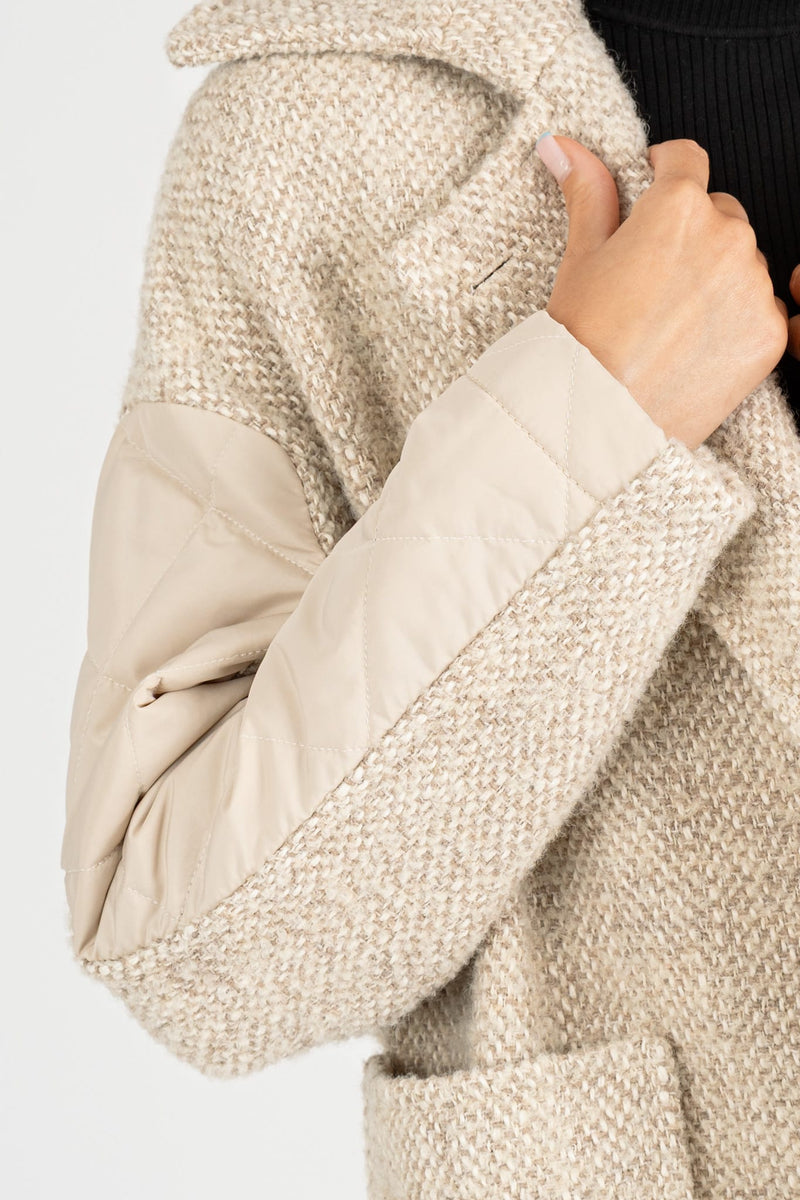 Cappotto Mix Fabric White Greige
