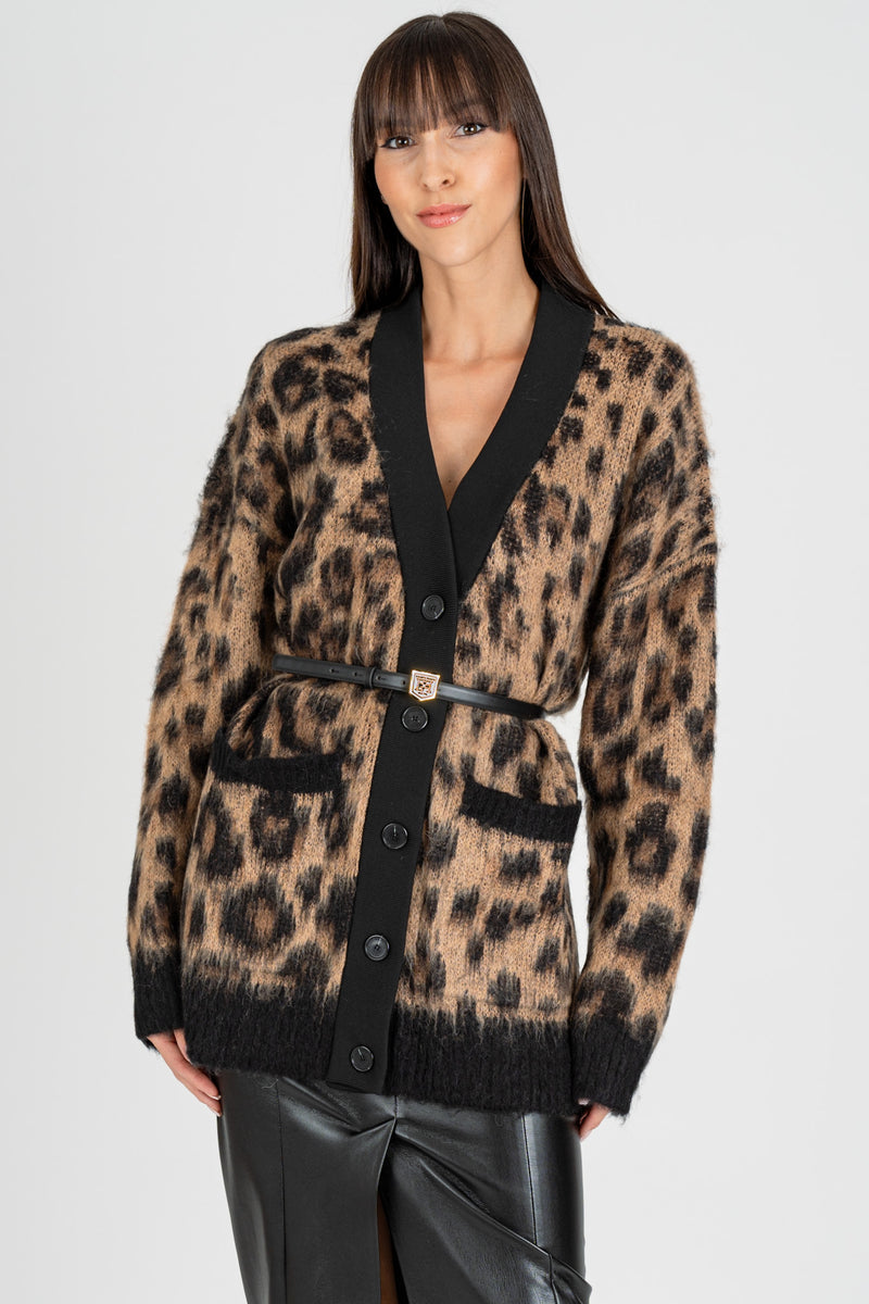 Cardigan Animalier Nero Natural