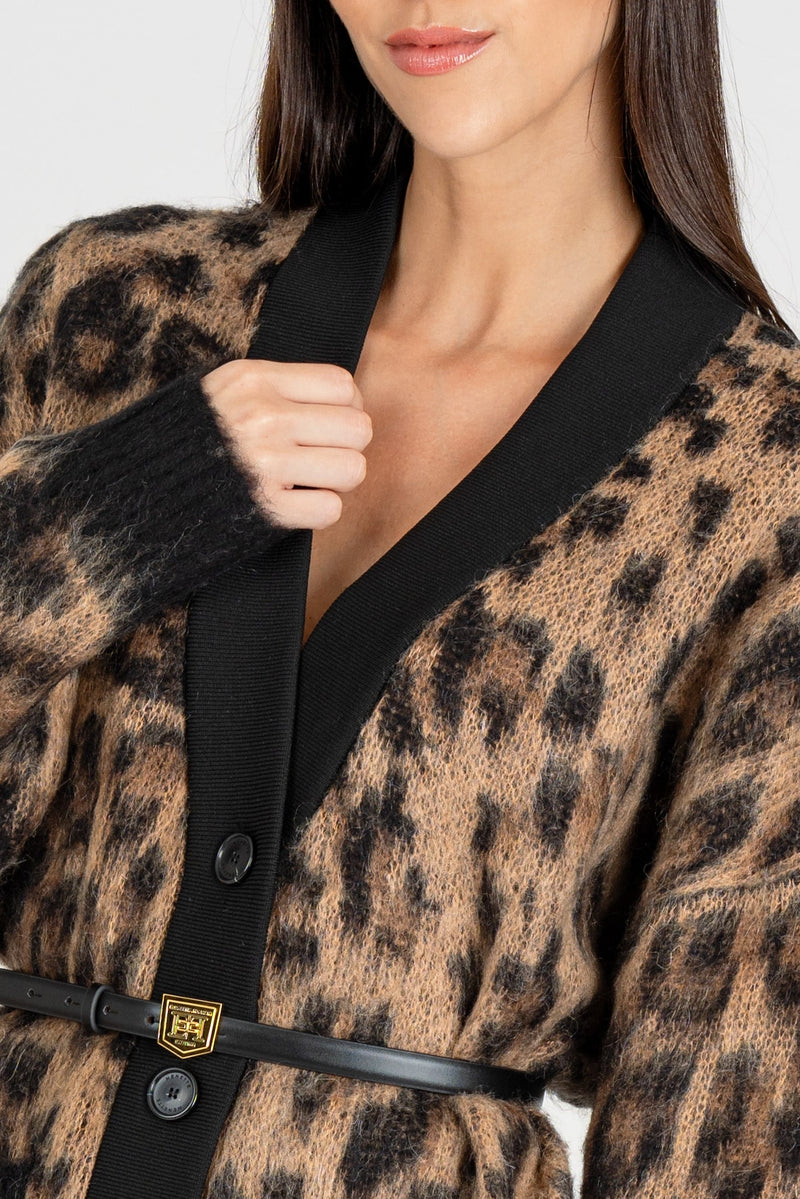 Cardigan Animalier Nero Natural