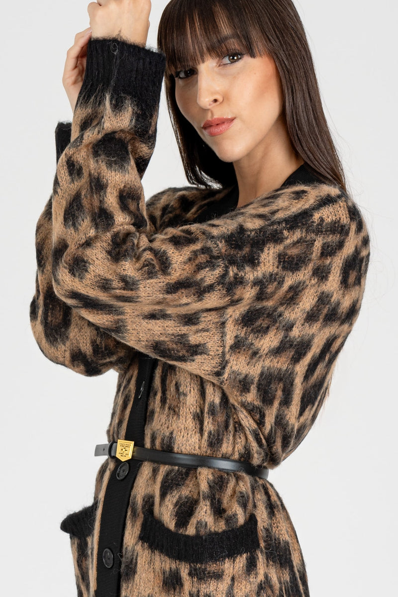 Cardigan Animalier Nero Natural