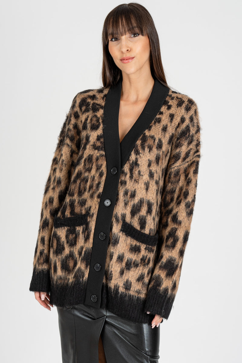 Cardigan Animalier Nero Natural