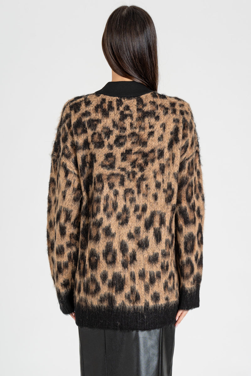 Cardigan Animalier Nero Natural