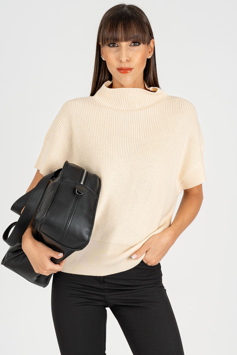 Maglia Smanicata Essential Wooly White
