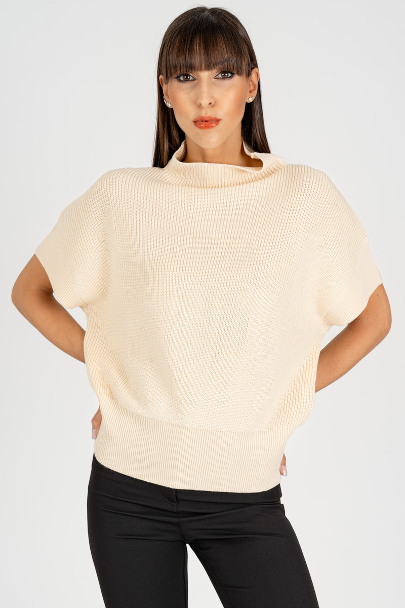 Maglia Smanicata Essential Wooly White