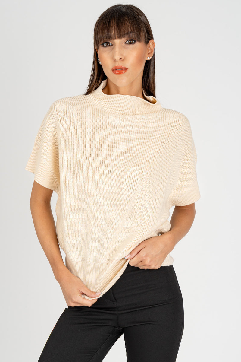 Maglia Smanicata Essential Wooly White