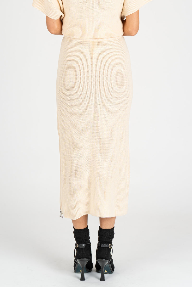 Gonna in Maglia Wooly White