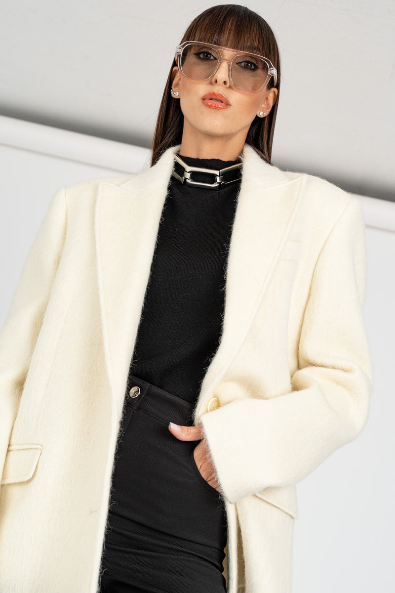 Cappotto Blazer Wooly White