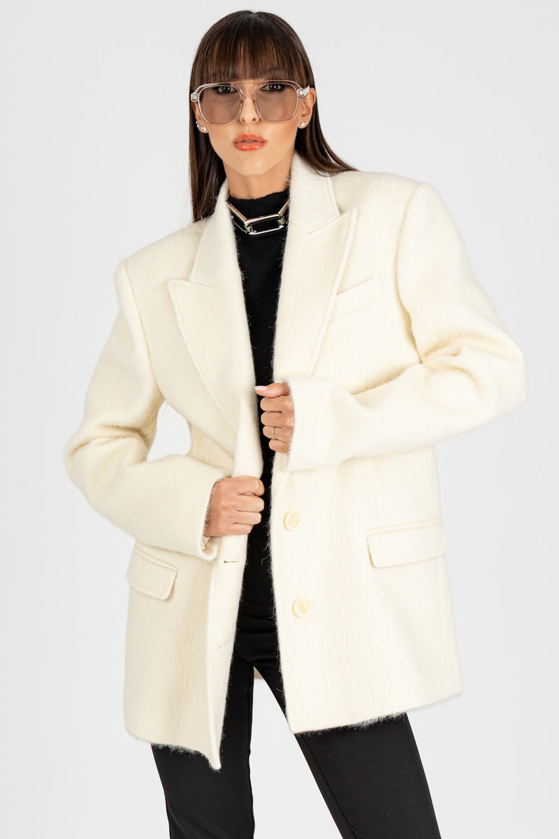 Cappotto Blazer Wooly White