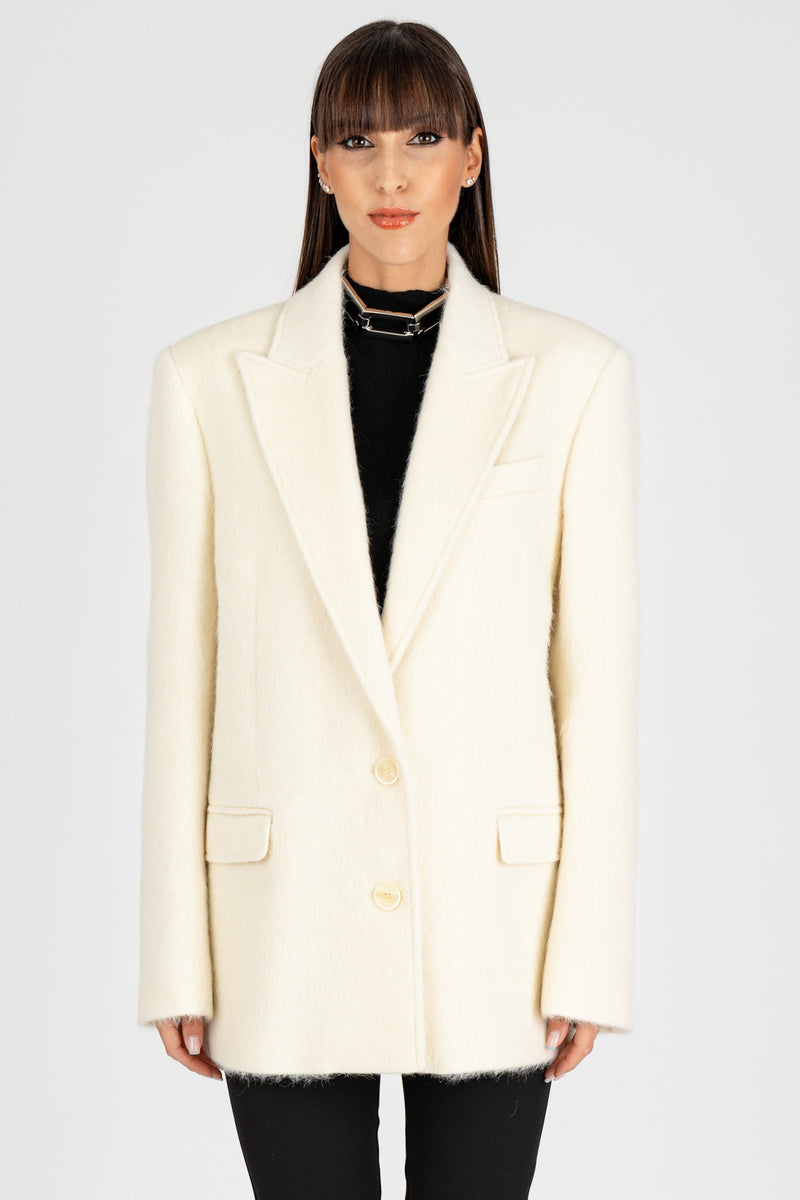 Cappotto Blazer Wooly White