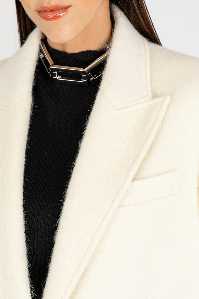 Cappotto Blazer Wooly White