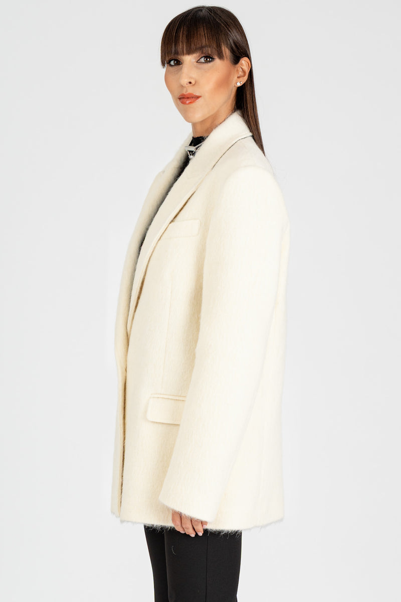 Cappotto Blazer Wooly White
