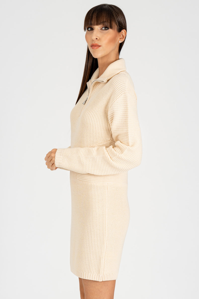 Abito con Zip Wooly White