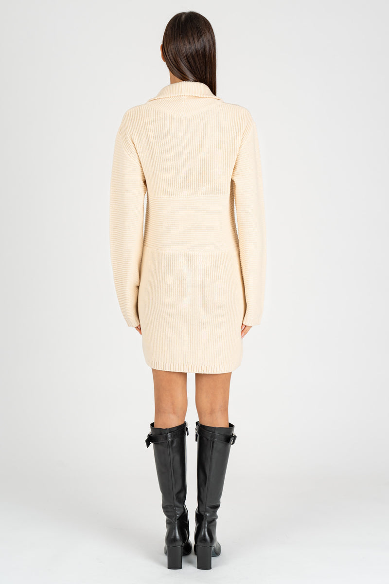 Abito con Zip Wooly White