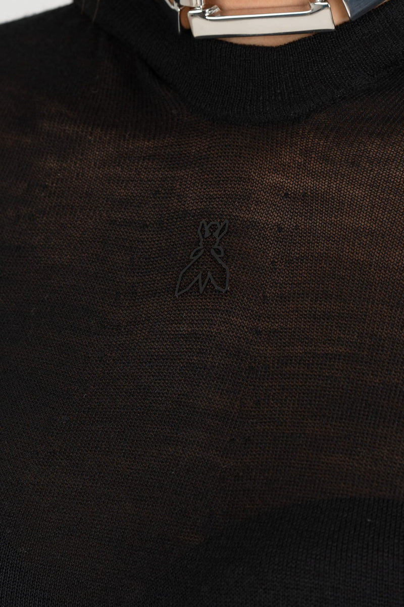 Body in Maglia con Cappuccio Nero